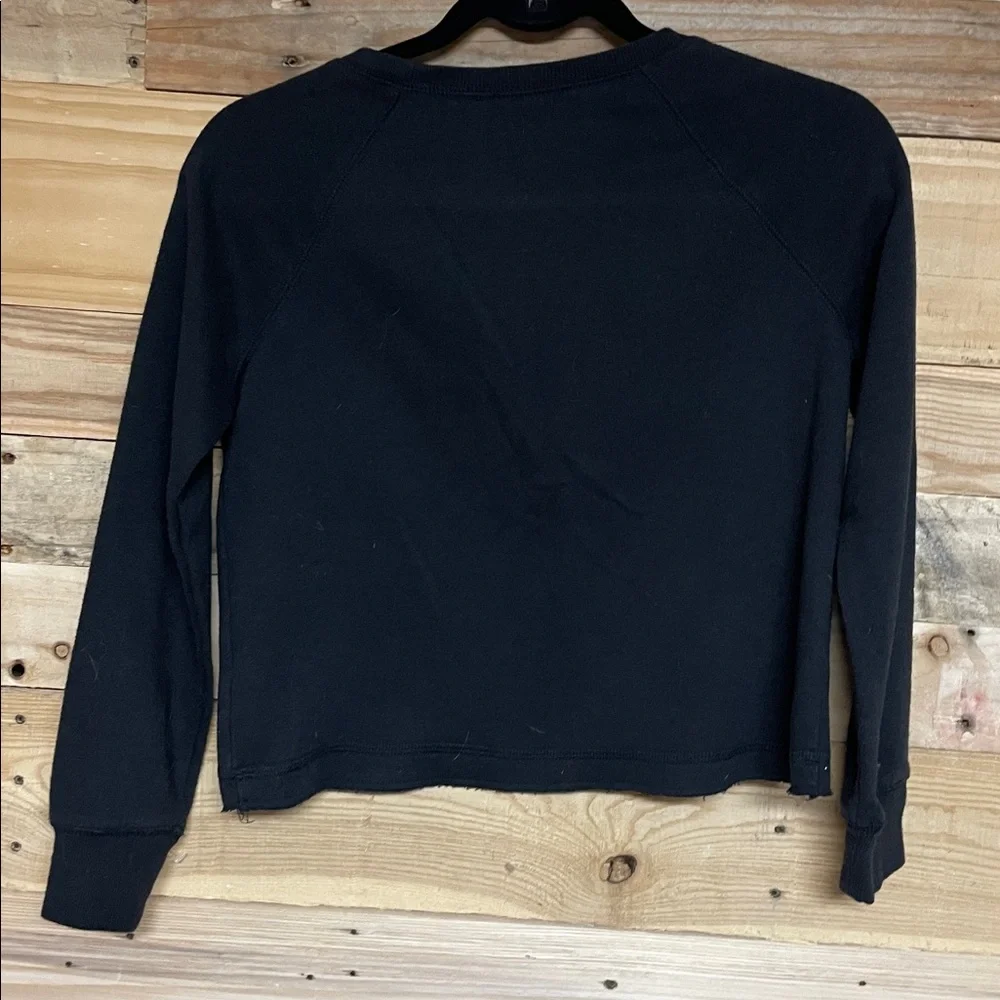 Justice size 10 Black Sparkly Unicorn Squad Soft Boxy Cropped Sweatshirt